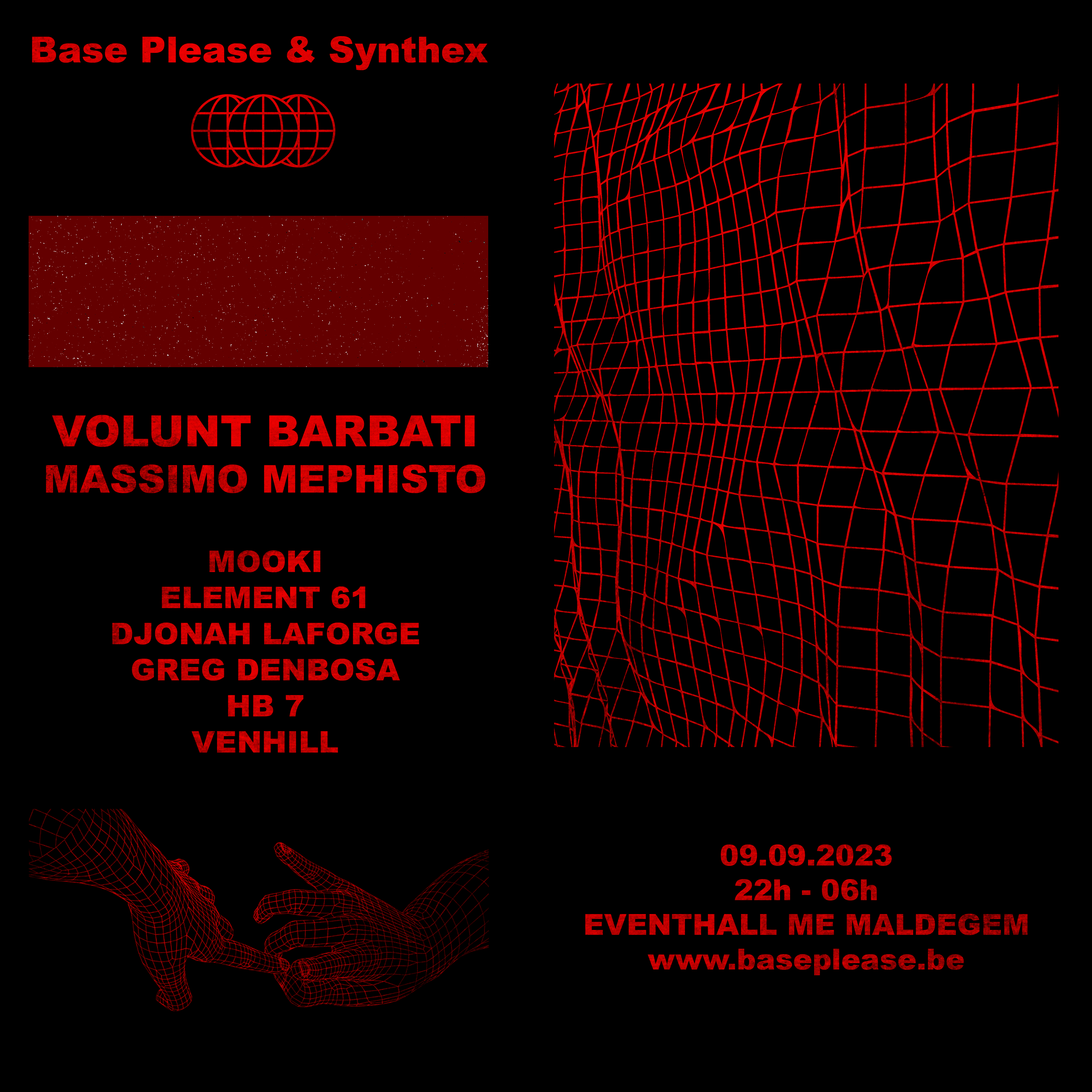 Base Please & Synthex presents: Volunt Barbati - Massimo Mephisto - フライヤー表