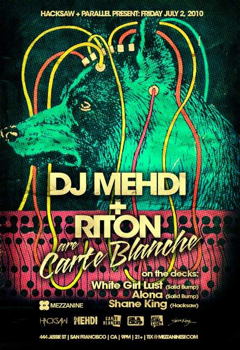 Medhi & Riton As Carte Blanche with White Girl Lust - フライヤー表