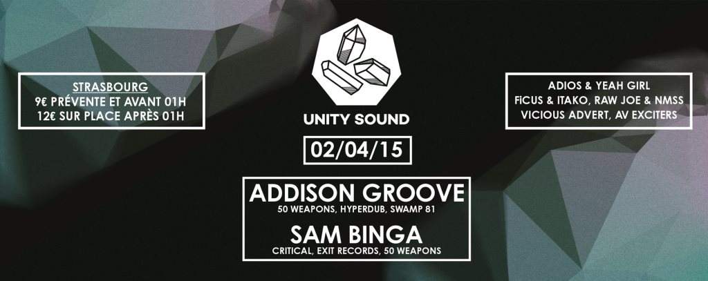 Unity 2 with Addison Groove, Sam Binga & Guests - Página frontal