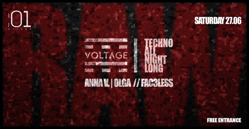 Voltage presents RAW with Anna V., Olga, Fac3less (Free Entrance) - フライヤー表