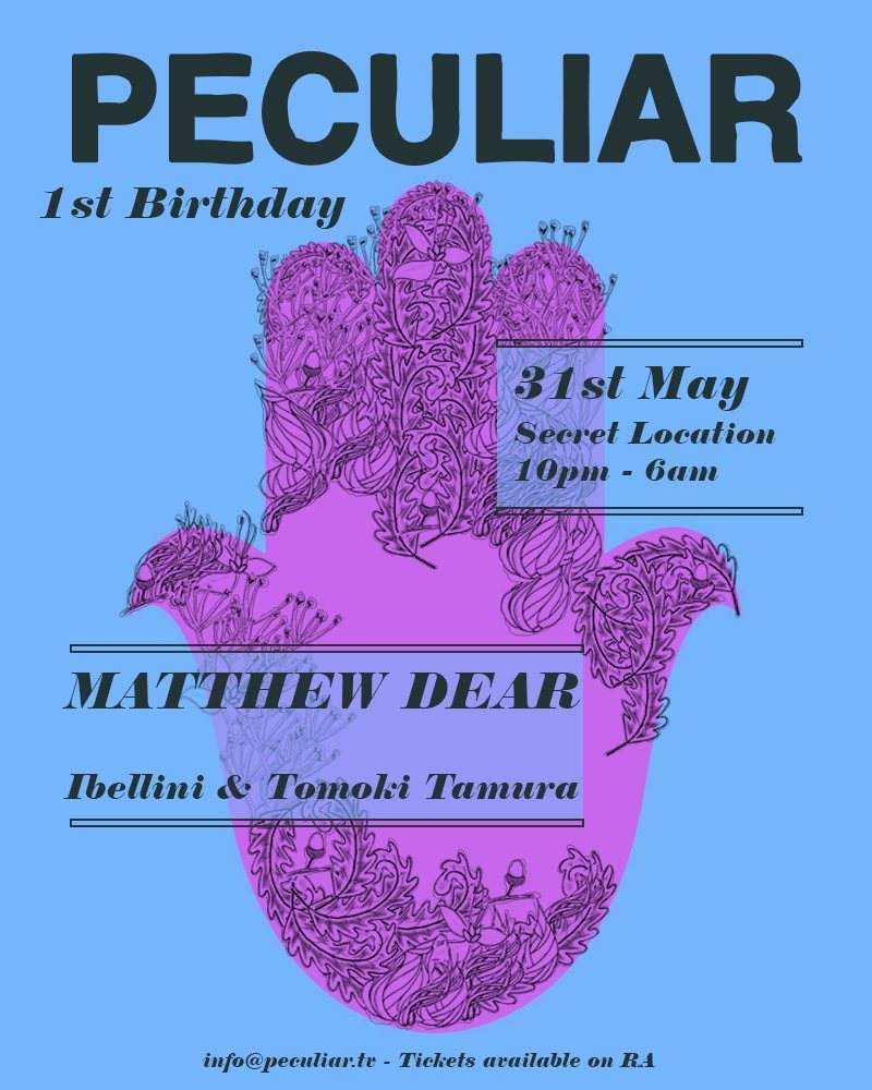 Peculiar 1st Birthday with Matthew Dear - Página frontal