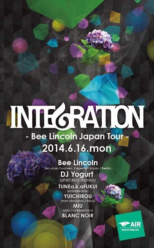 Integration vol.19 Bee Lincoln Japan Tour - フライヤー表