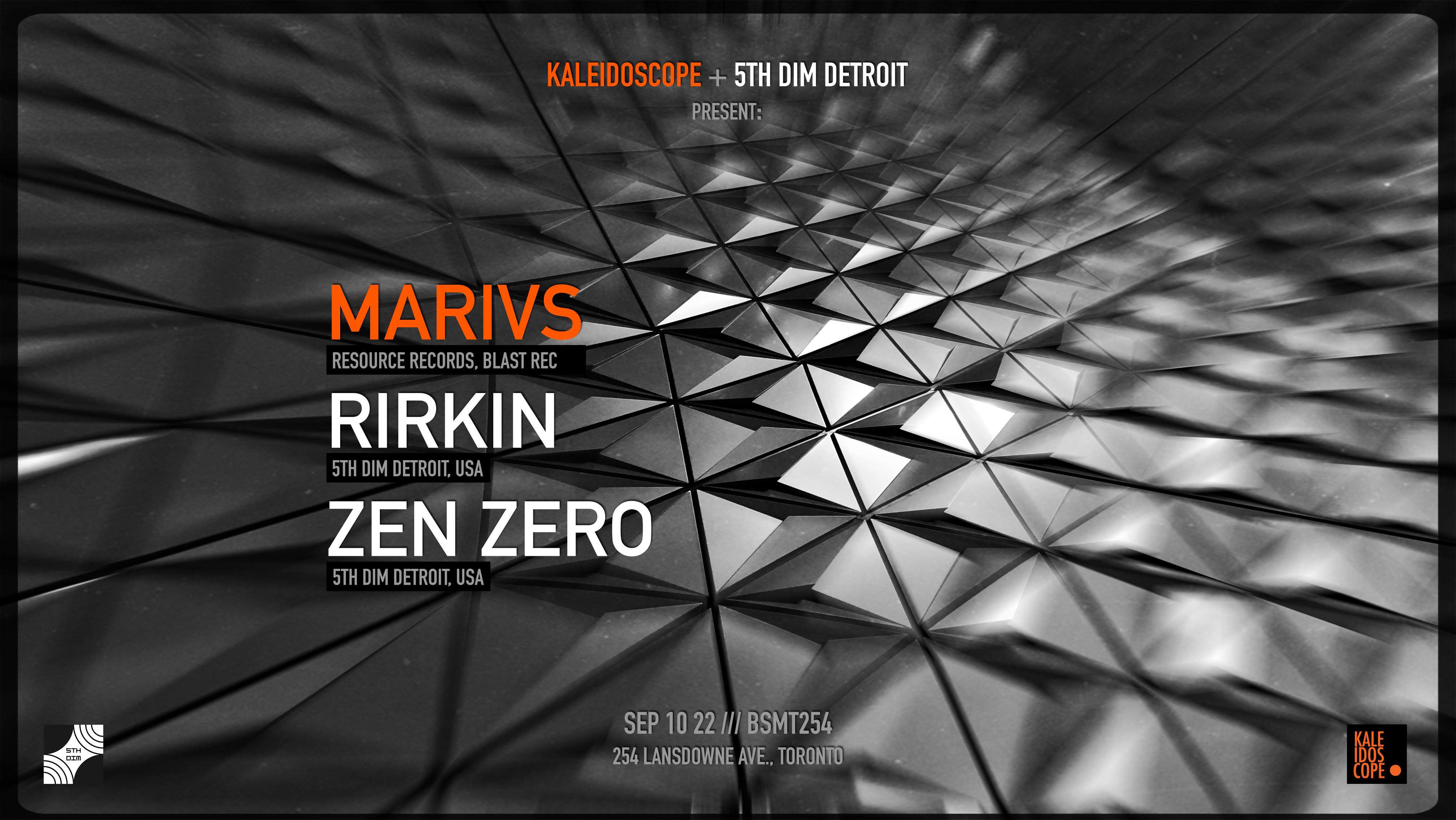 Kaleidoscope + 5th Dimension present: Zen Zero / RIRKIN / Marivs - Página frontal