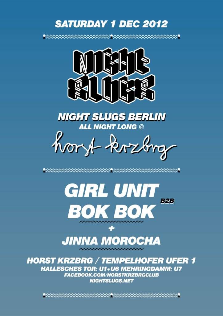 Night Slugs Showcase with Bok Bok, Girl Unit & Jinna Morocha - Página frontal