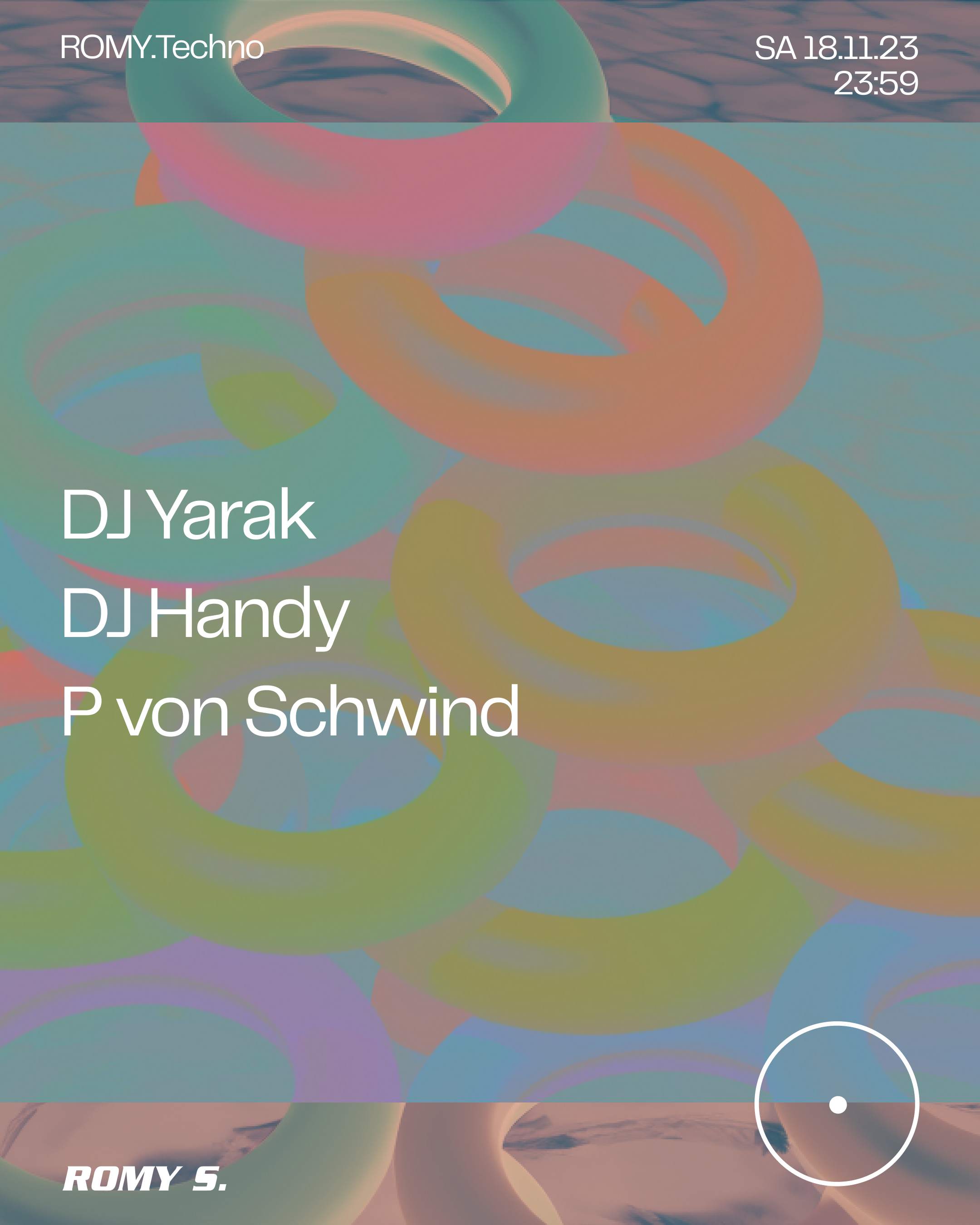 ROMY.Techno with DJ YARAK, DJ Handy & P. von Schwind - Página frontal