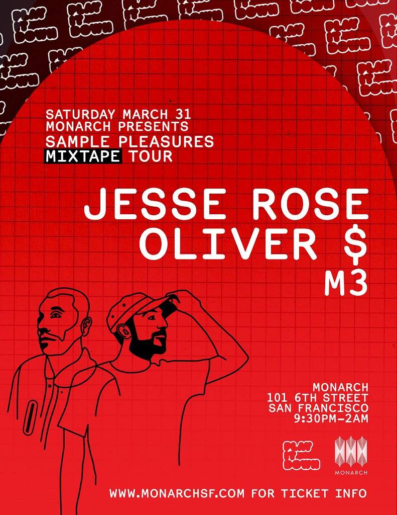Sample Pleasures Mix Tape Tour featuring Jesse Rose, Oliver $ - Página frontal