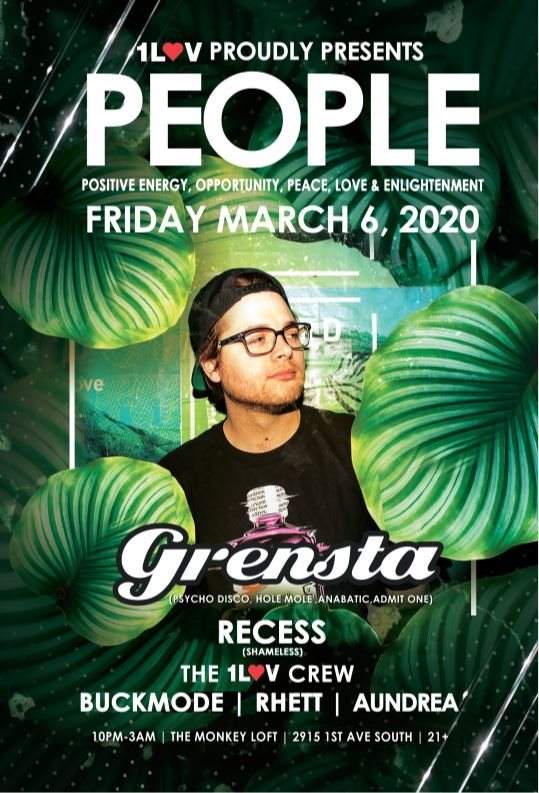 1luv Proudly presents Grensta - Recess & The 1luv Crew <<< - フライヤー表