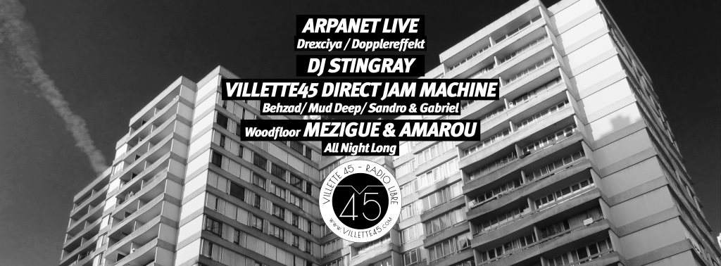 Concrete [Villette45]: Arpanet Live, Dj Stingray, Villette45 jam Machine, Mezigue, Amarou - Página frontal