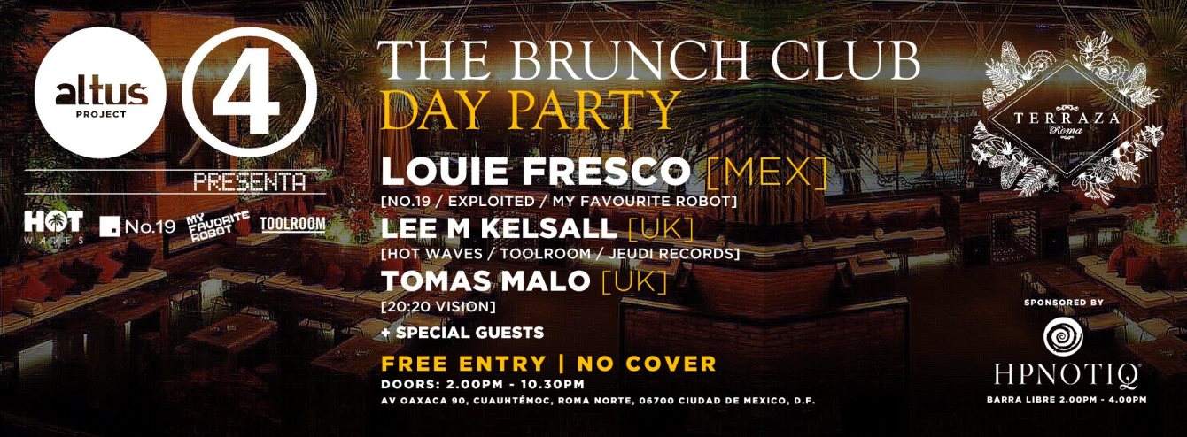 Spring Brunch Day Party - Louie Fresco (No.19) & Lee M Kelsall (Hot Waves) - Free Entry - Página frontal