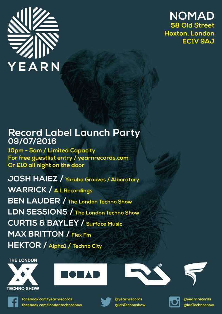 Yearn Records Label Launch Party - Página frontal