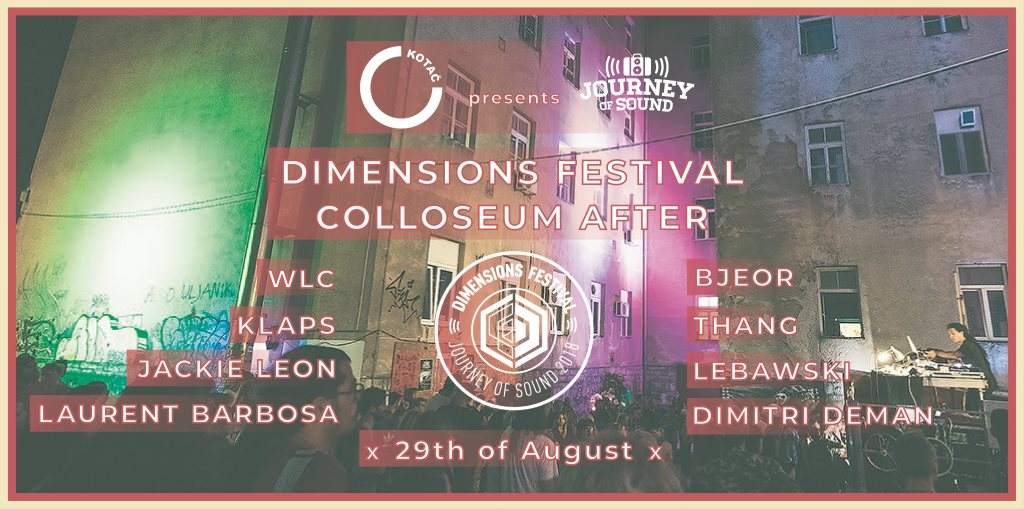 Klub Kotac x Journey Of Sound Pres: 'Dimensions Colosseum After' - Página frontal