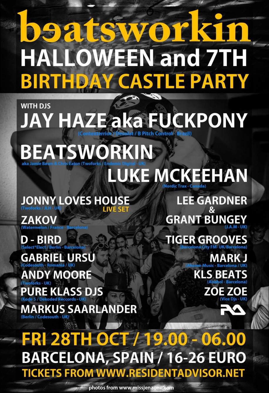 Beatsworkin Halloween Castle Party and 7th Birthday with Jay Haze/Fuckpony - Página frontal