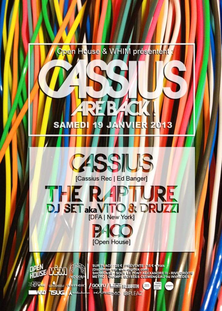 Cassius Are Back: Cassius, The Rapture (dj set) & Paco - Página frontal