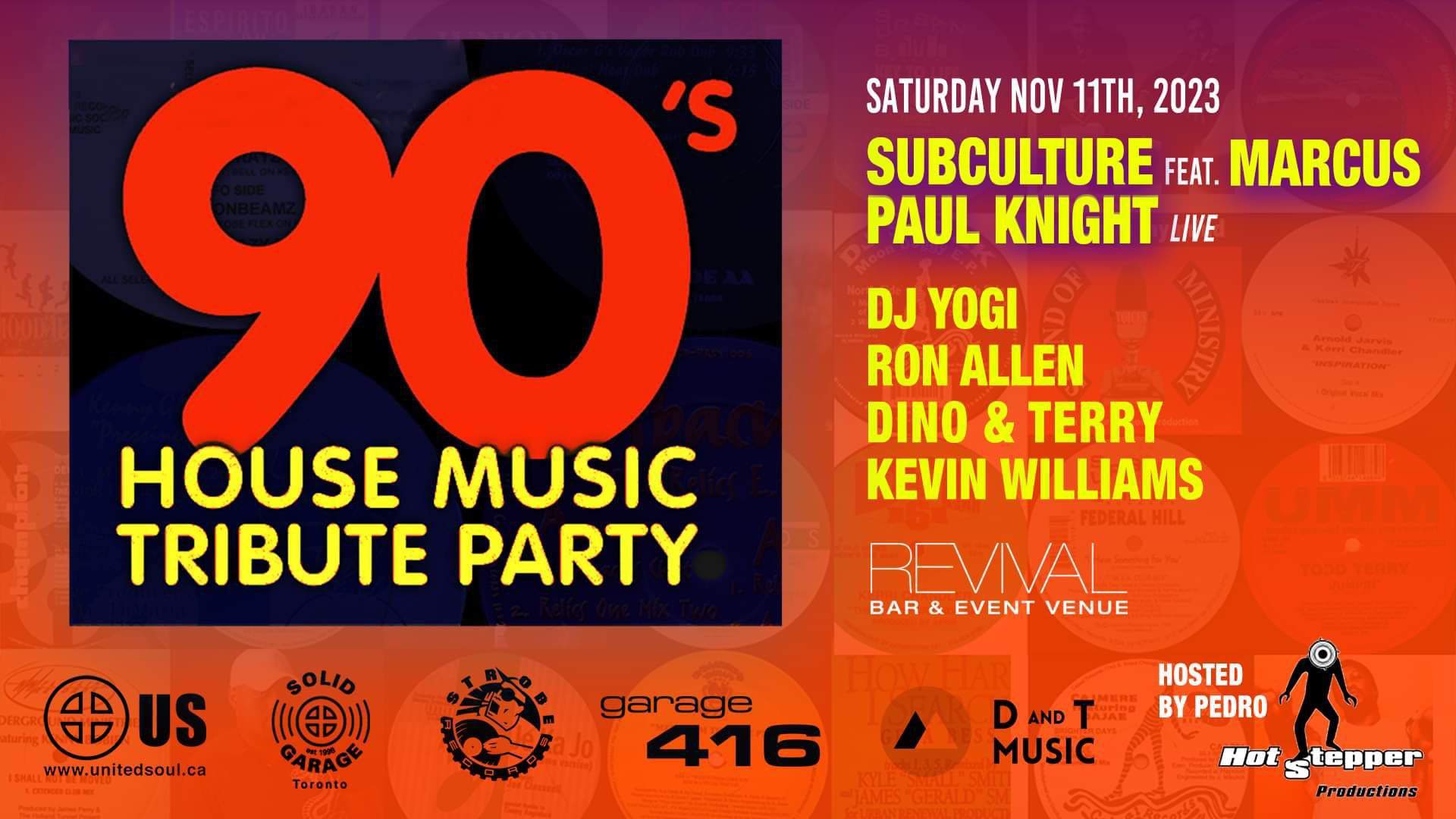 90's House Music Tribute Party - フライヤー表