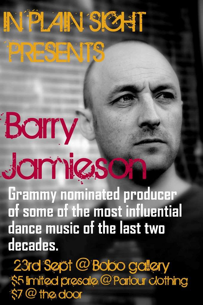 In Plain Sight presents Barry Jamieson - フライヤー表