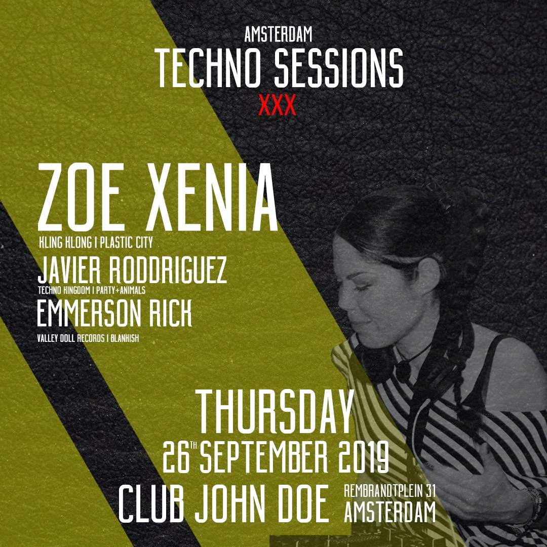 Amsterdam Techno Sessions - Zoe Xenia - フライヤー裏