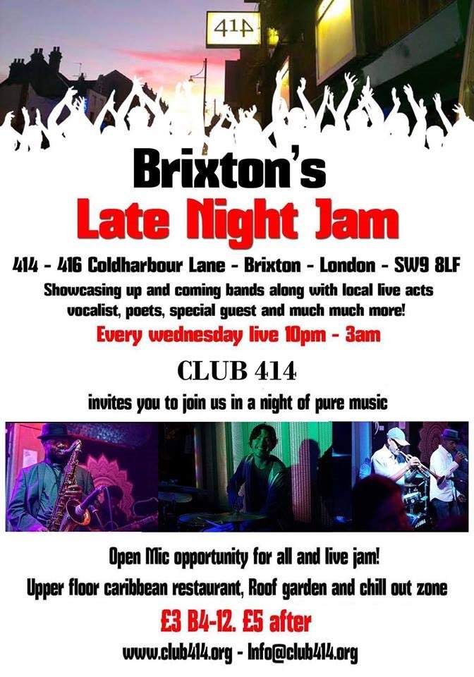 Brixton's Late Night Jam - フライヤー表