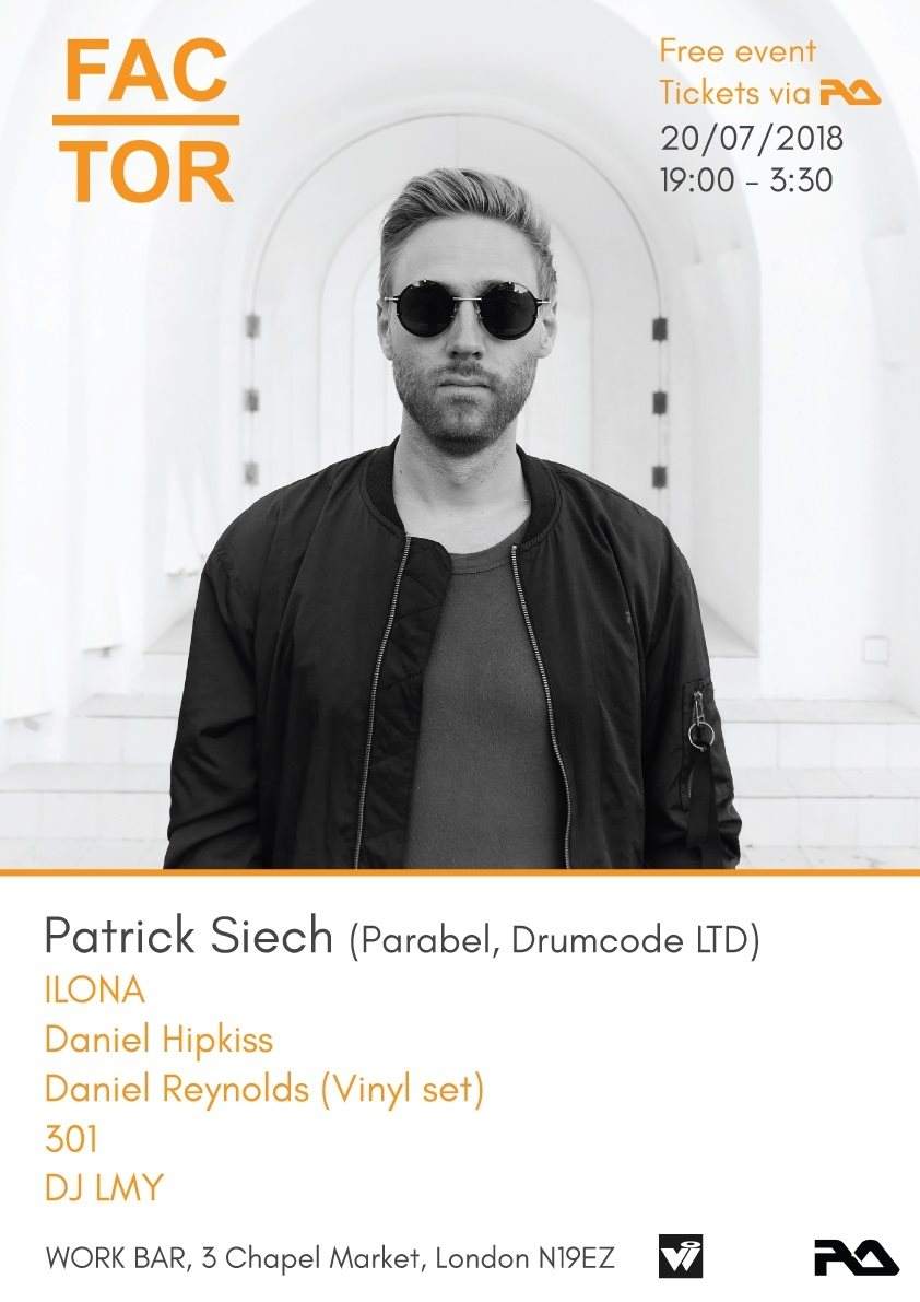 FACTOR Free Party - Patrick Siech (Parabel, Drumcode ltd) - Página frontal