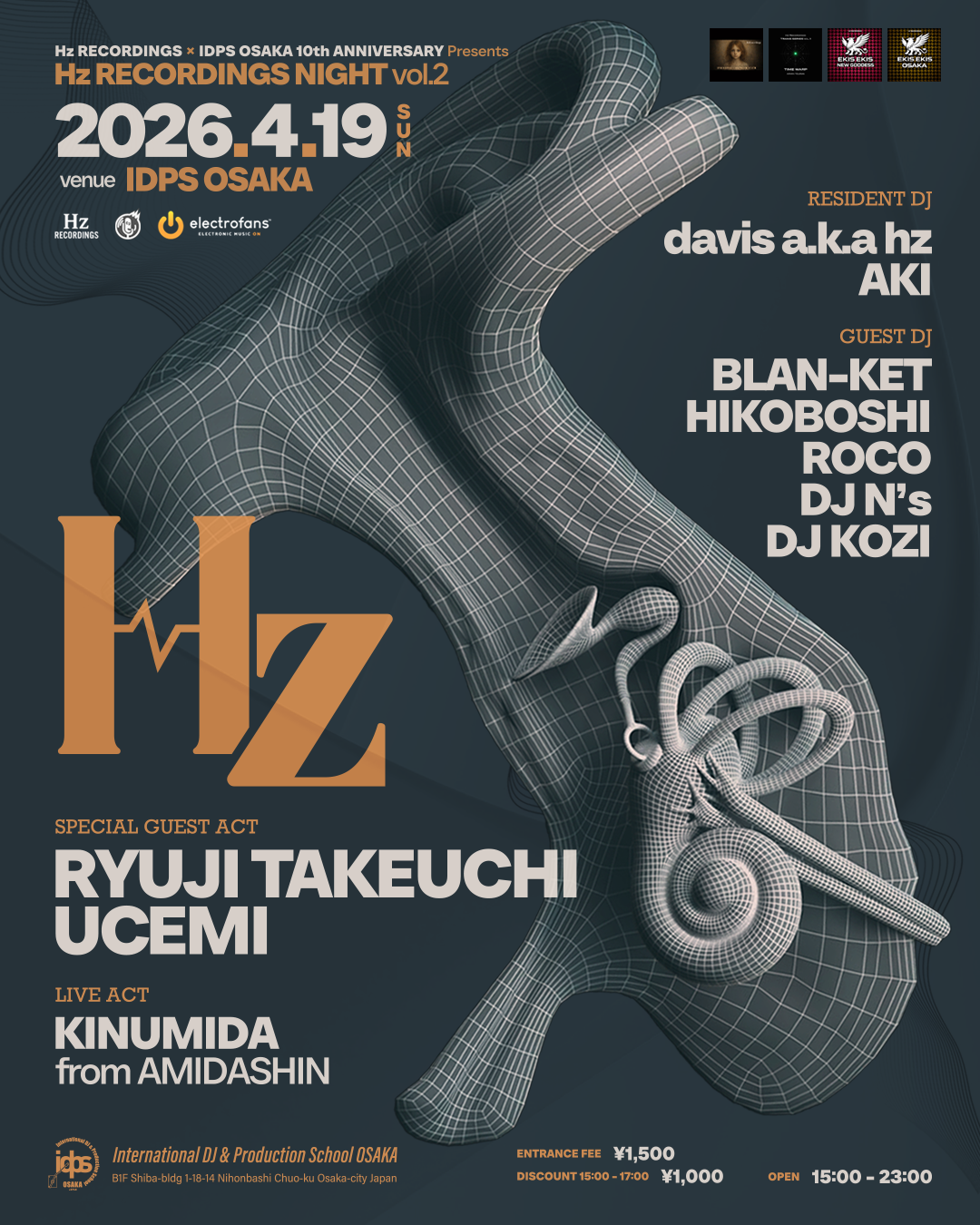 Hz RECORDINGS NIGHT × IDPS Osaka 10th ANNIVERSARY at Idps Osaka, Osaka