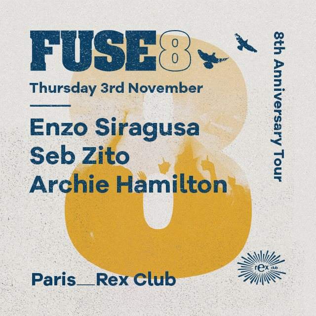 Rexclub presents Fuse8: Enzo Siragusa, Seb Zito, Archie Hamilton - Página frontal