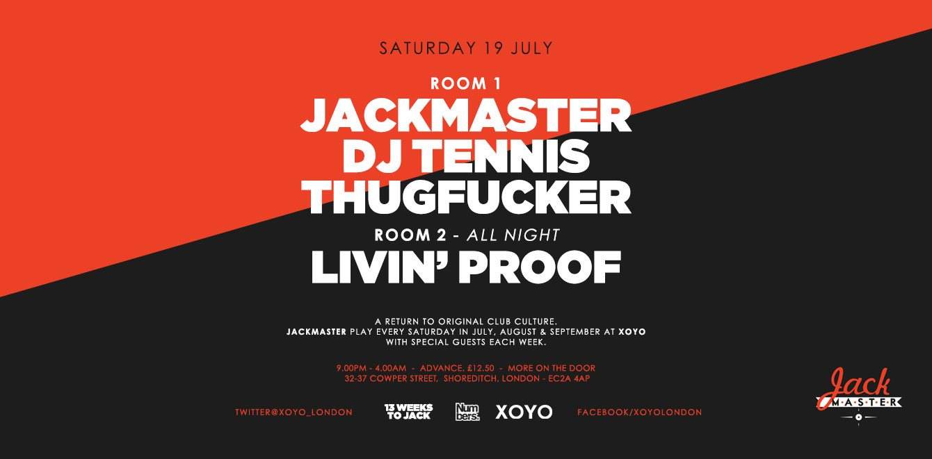 Life & Death: Jackmaster + DJ Tennis + Thugfucker + Living Proof (Room 2) - Página frontal