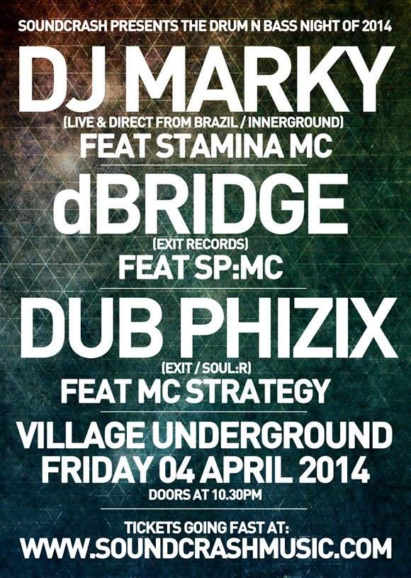 DJ Marky, Dbridge, Dub Phizix en Village Underground, London