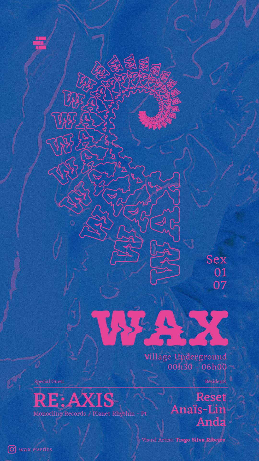 WAx: Re:Axis + Reset + Anaïs-Lin + Anda - フライヤー表