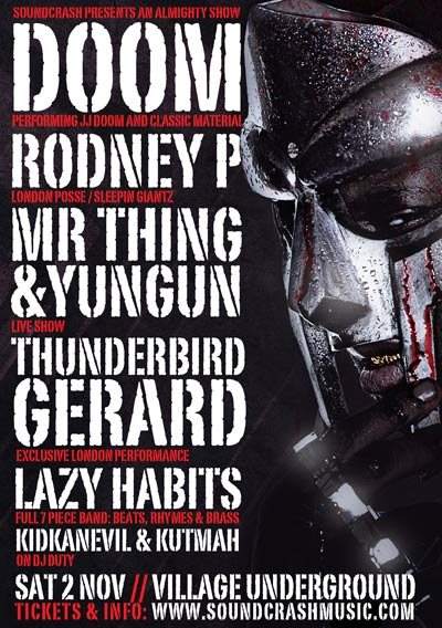 Doom + Rodney P + Yungun & Mr Thing + Thunderbird Gerard ! - Live - Página frontal