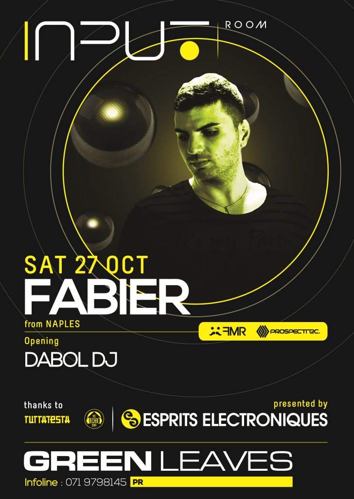 Esprits Electroniques present Fabier with Dabol Dj - フライヤー表