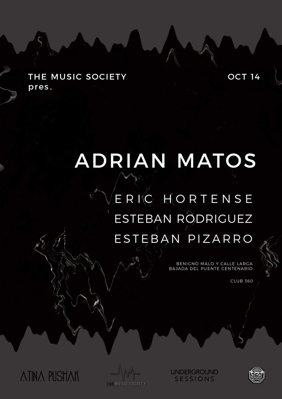 The Music Society Pres. Adrian Matos - Página frontal