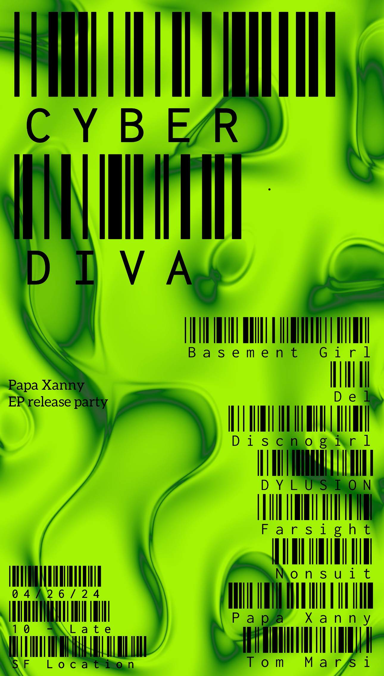 CYBER DIVA: Papa Xanny EP Release Party - フライヤー表