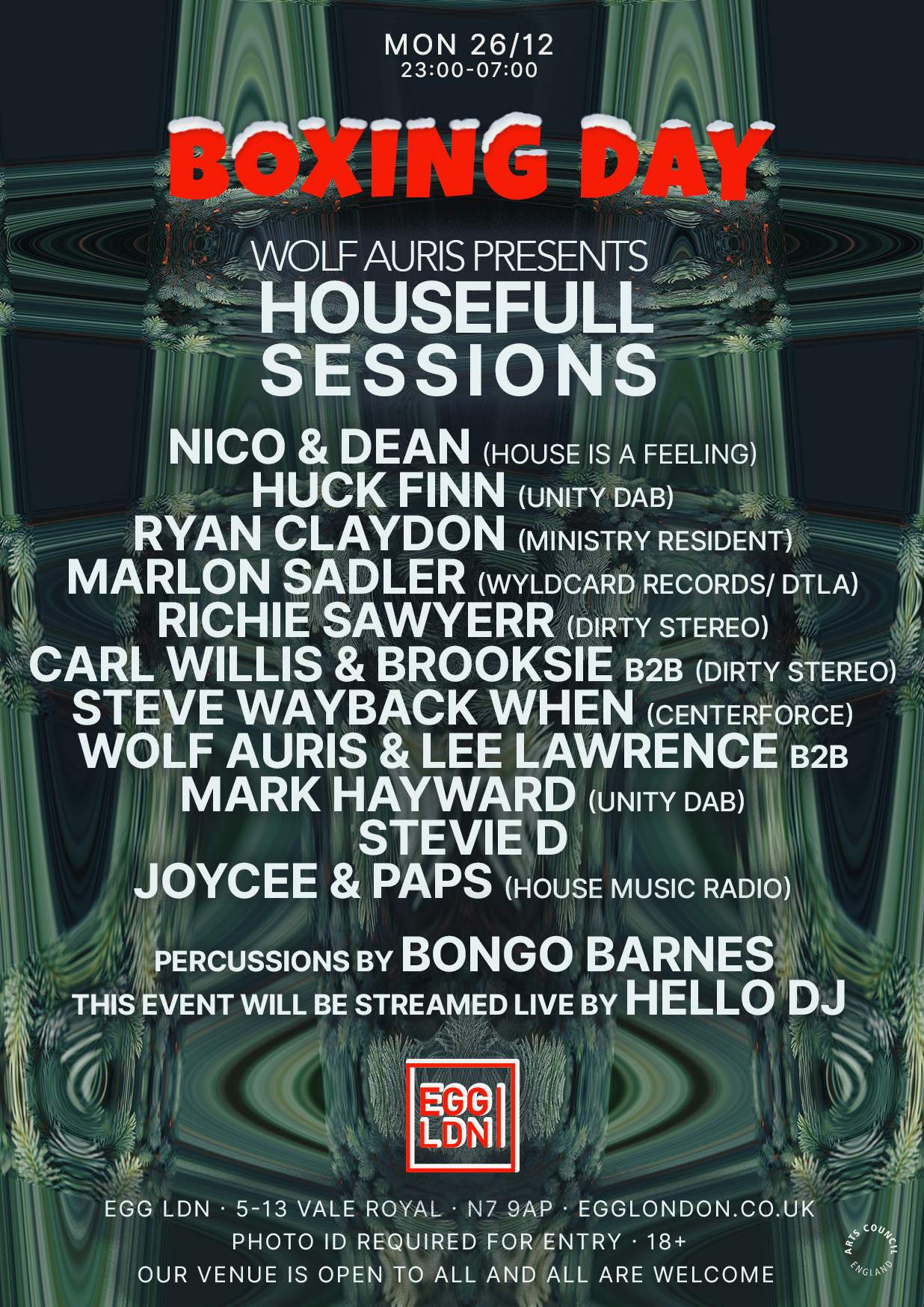 Egg LDN Pres: Boxing Day Special / Wolf Auris presents Housefull Sessions - フライヤー裏