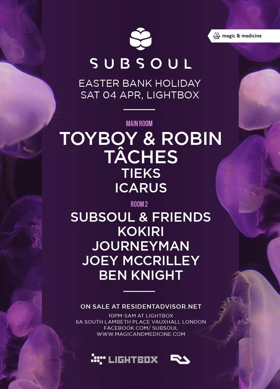 Subsoul Easter Special -Toyboy & Robin, Taches,Tieks, Icarus, Subsoul DJs - フライヤー表