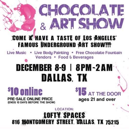 Chocolate and Art Show Dallas - フライヤー裏