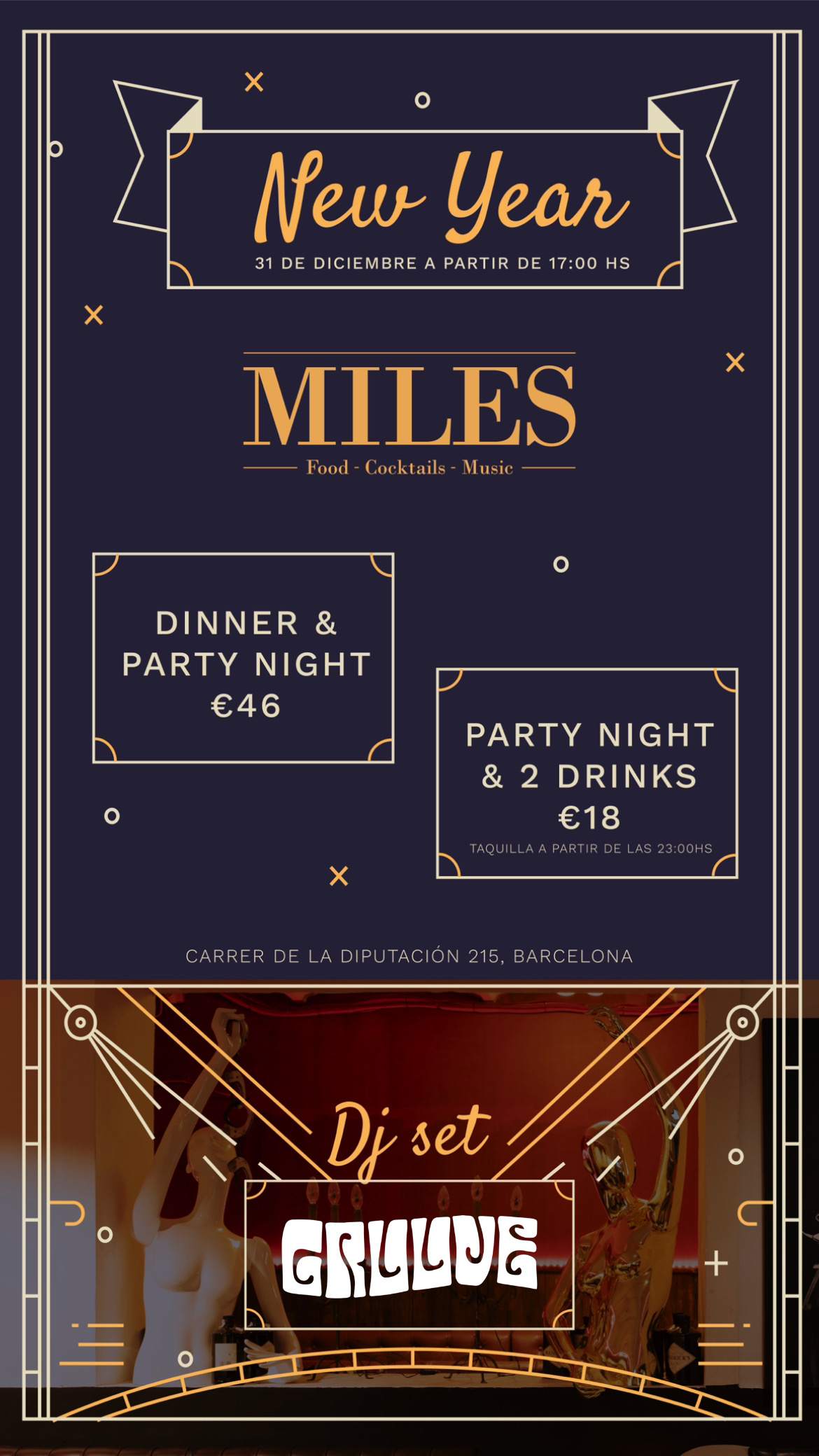 New Year - Miles Lounge Bar - Página frontal