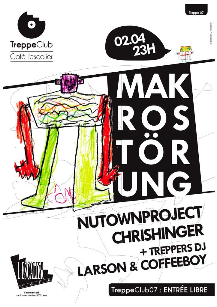 Treppeclub07: Freeparty with Makrostörung, Nutown Project, Chrishingher - フライヤー裏