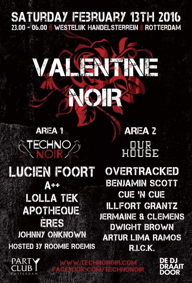 Techno Noir & Our House present a Valentine Noir - フライヤー表