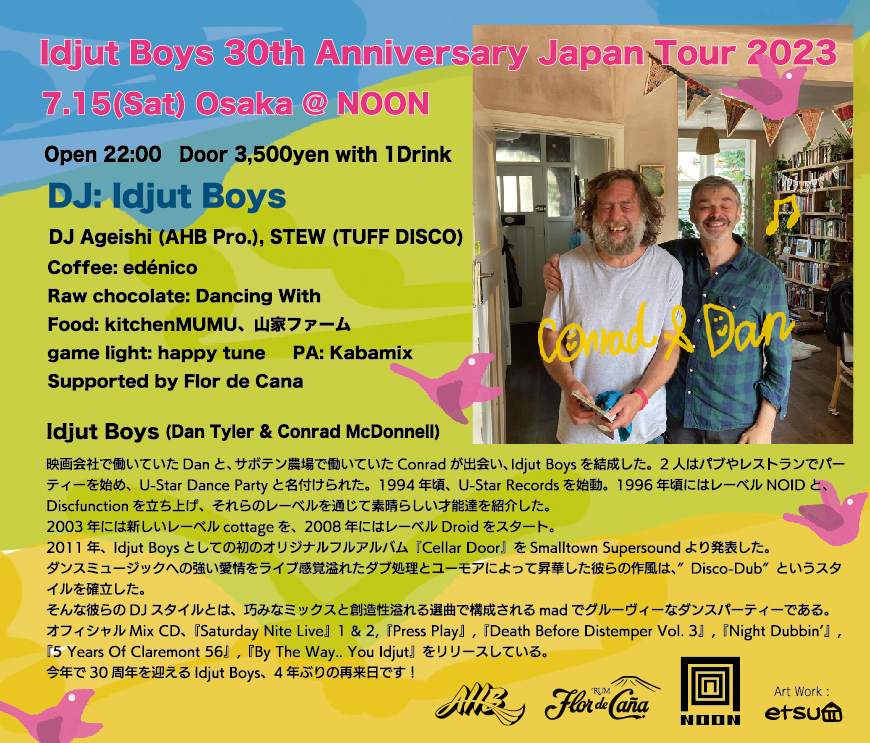 Idjut Boys 30th Anniversary Japan Tour 2023 - Página trasera