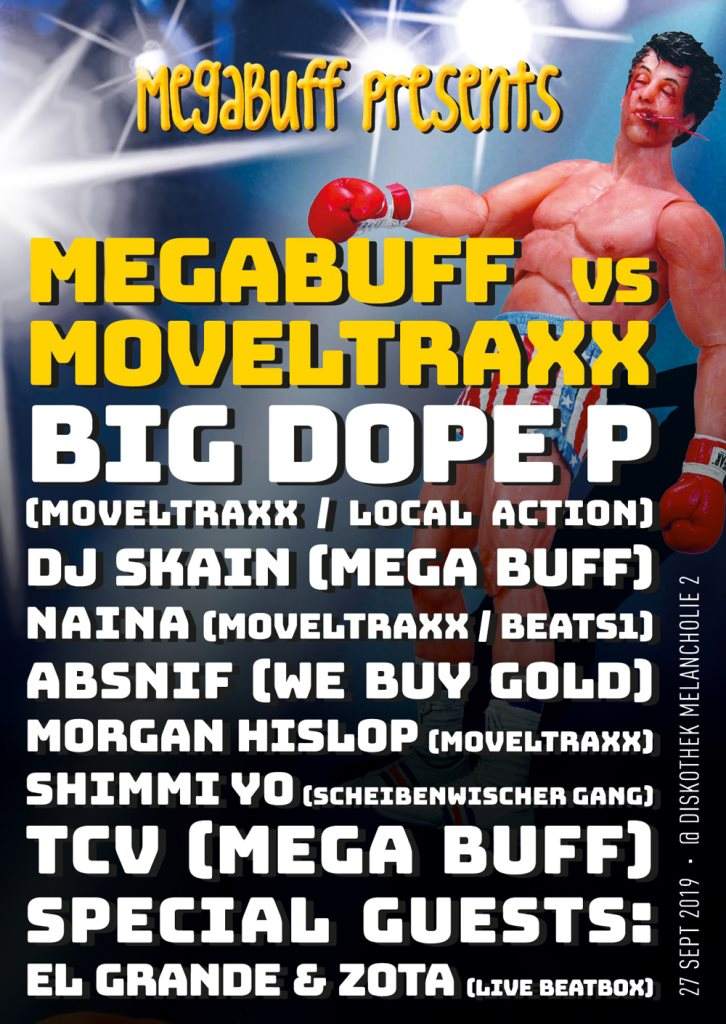 Mega Buff vs Moveltraxx - フライヤー裏