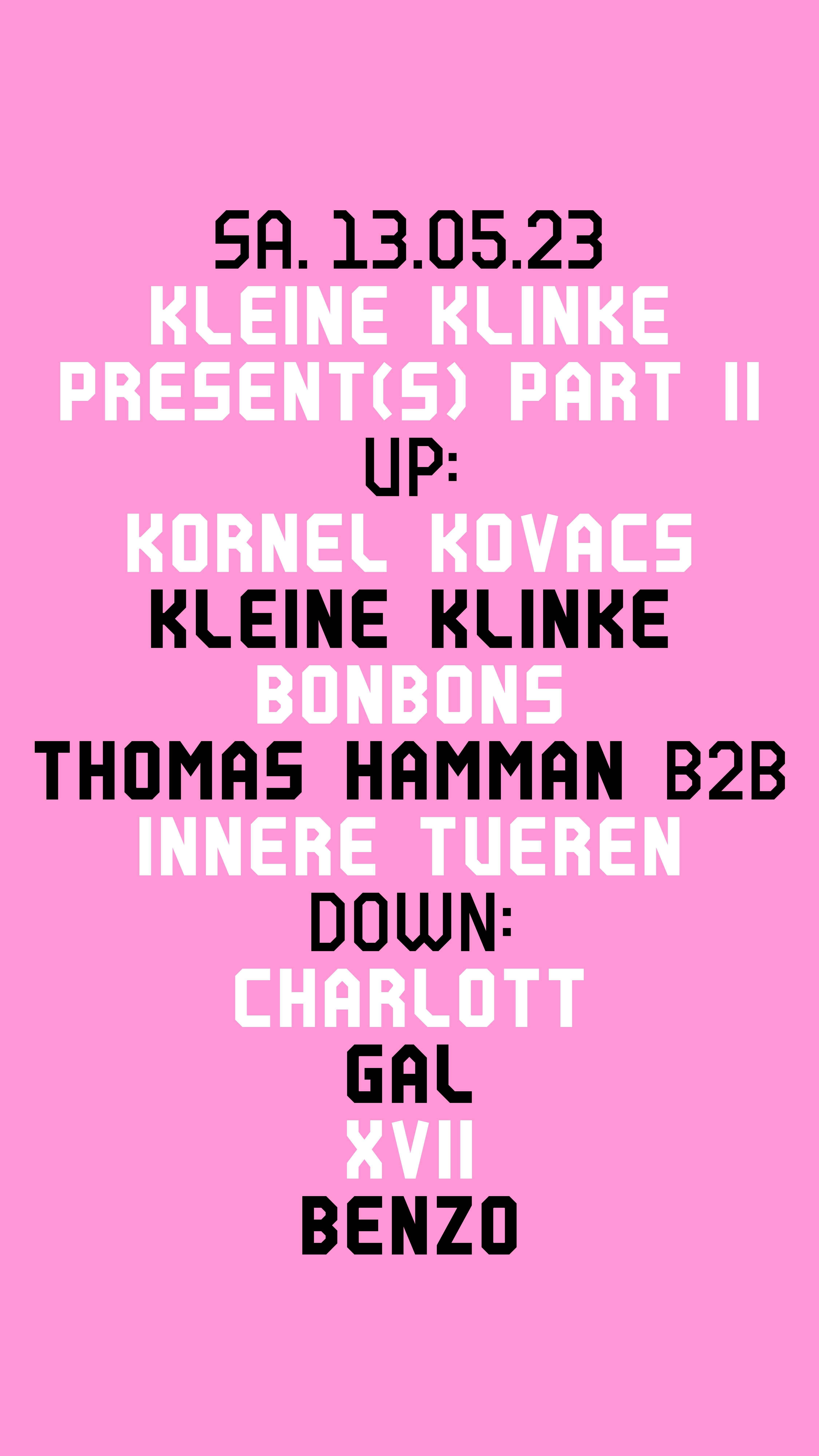 Kleine Klinke PRESENT(S) PART II with KORNEL KOVACS and many more - Página trasera
