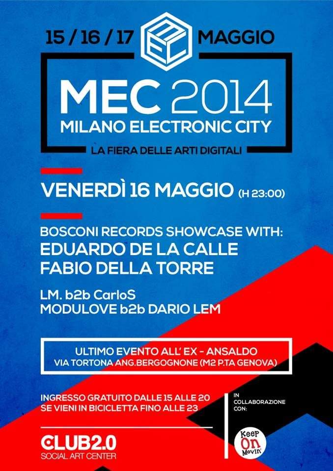 Milano Electronic City w. Bosconi Records Showcase - Página frontal