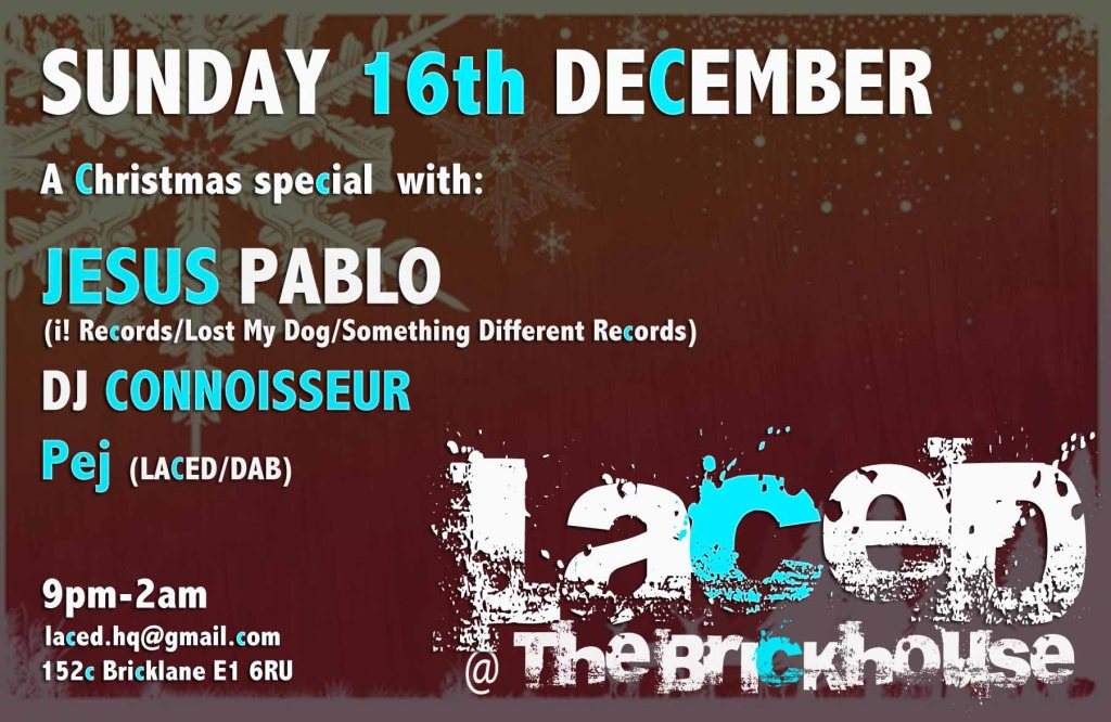 Laced a Christmas Special with 'Jesus Pablo - フライヤー表