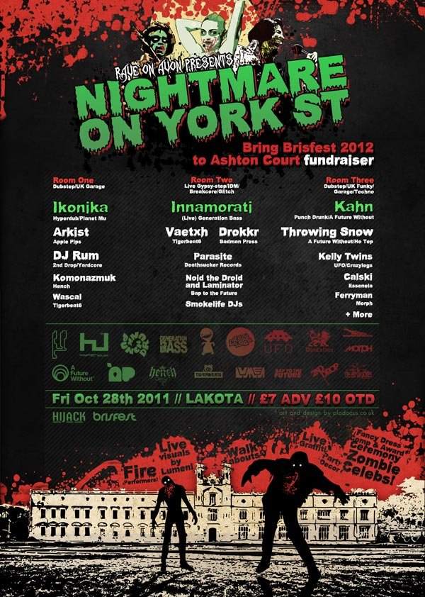 Bring Brisfest 2012 To Ashton Court Fundraiser - A Nightmare On York Street - Página frontal