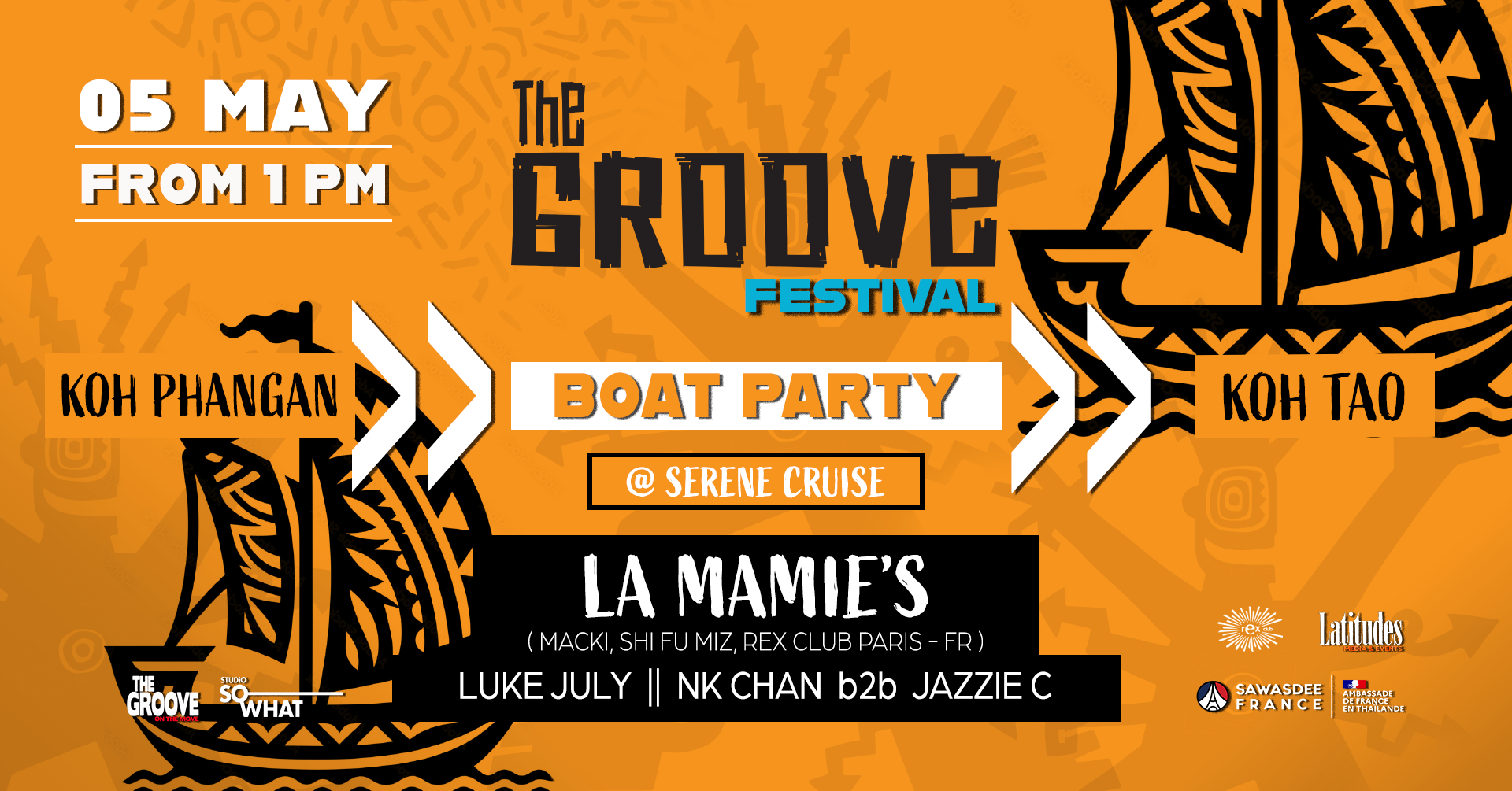 The Groove Boat party from Phangan to Tao - フライヤー表