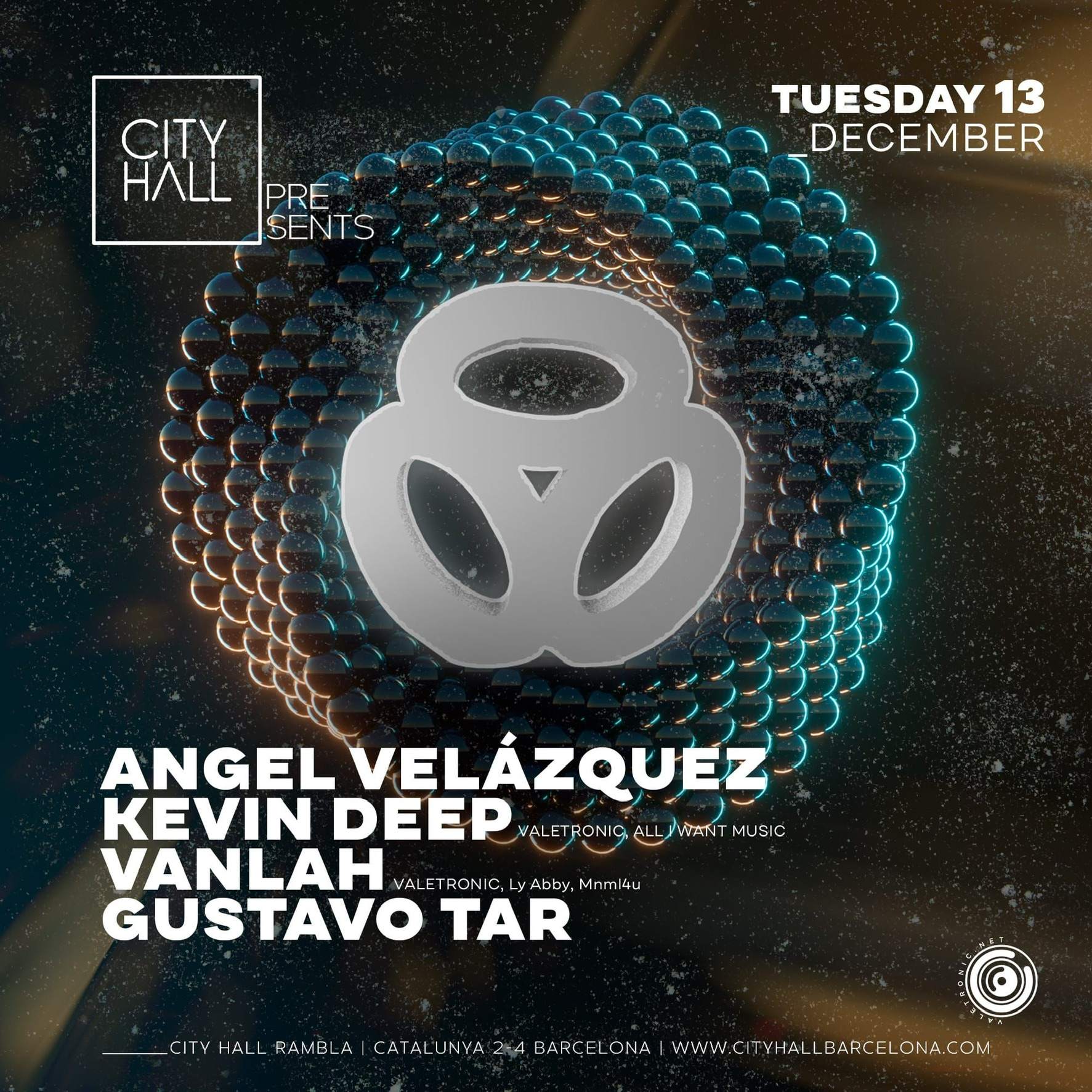 City Hall Tuesday - Angel Velázquez - Kevin Deep - Vanlah - Gustavo Tar - フライヤー表