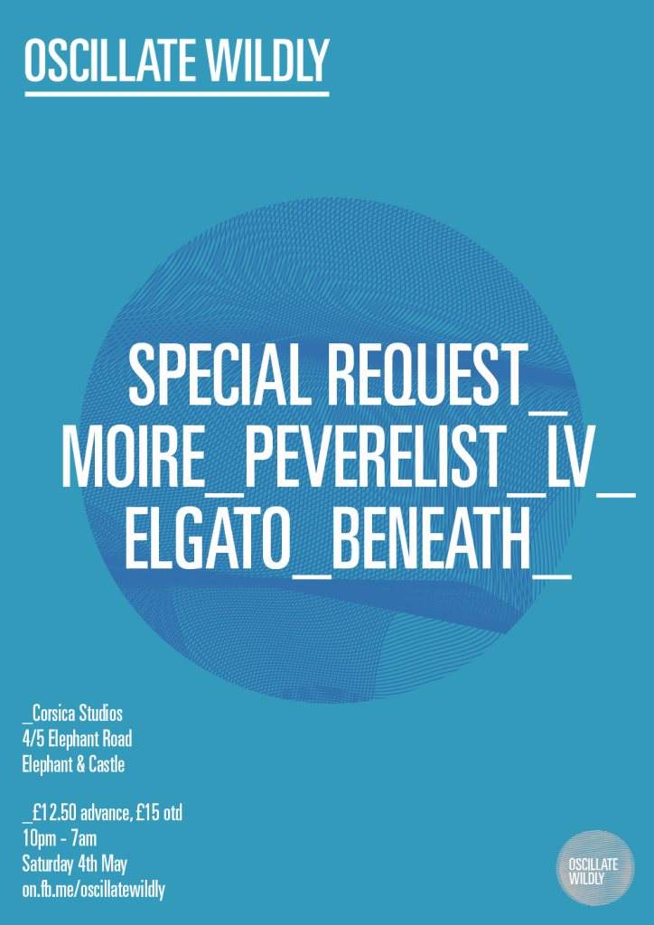 Oscillate Wildly presents: Special Request, Moiré, Peverelist, LV, Elgato & Beneath - Página frontal
