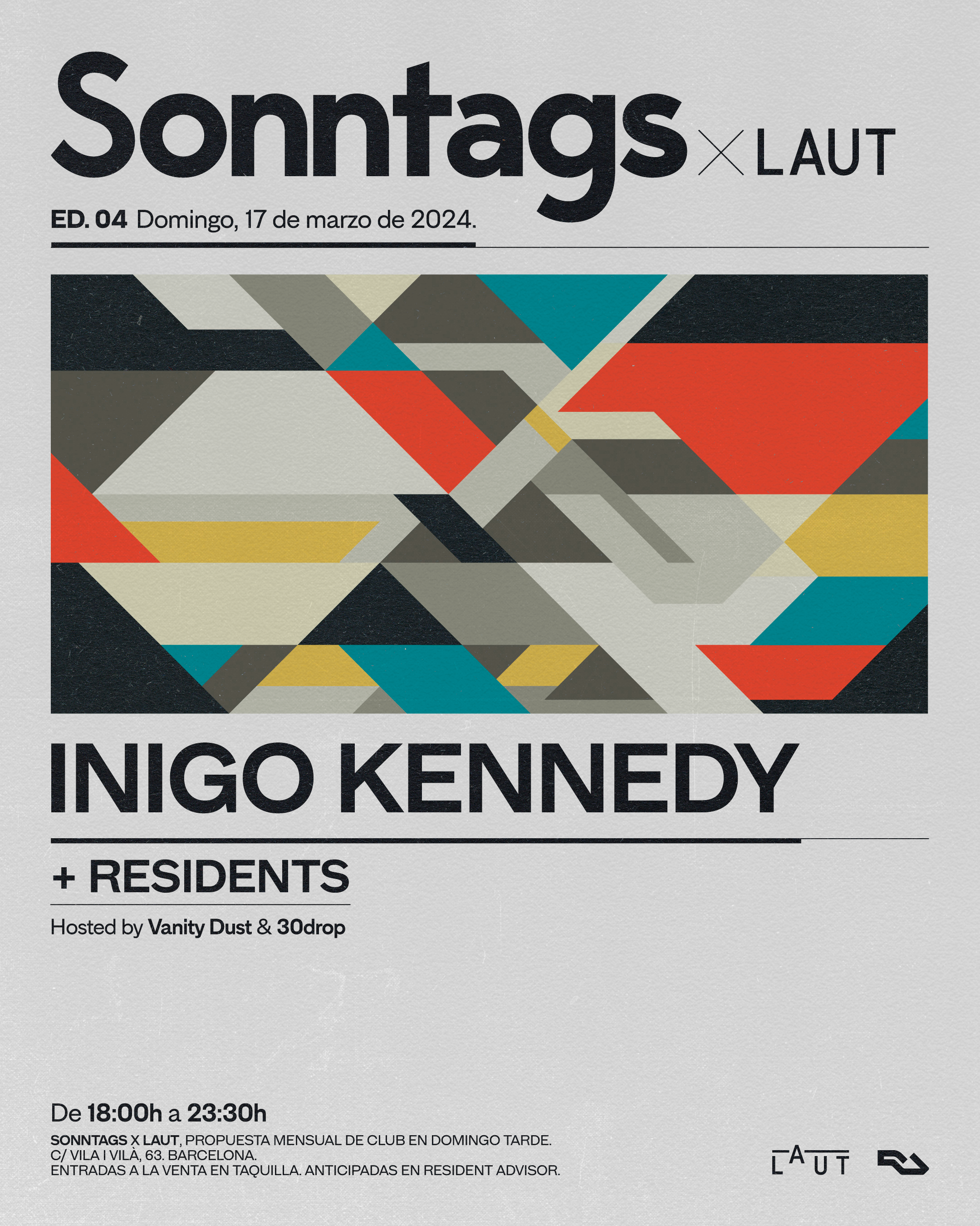 Sonntags x LAUT: Inigo Kennedy + Residents - フライヤー表