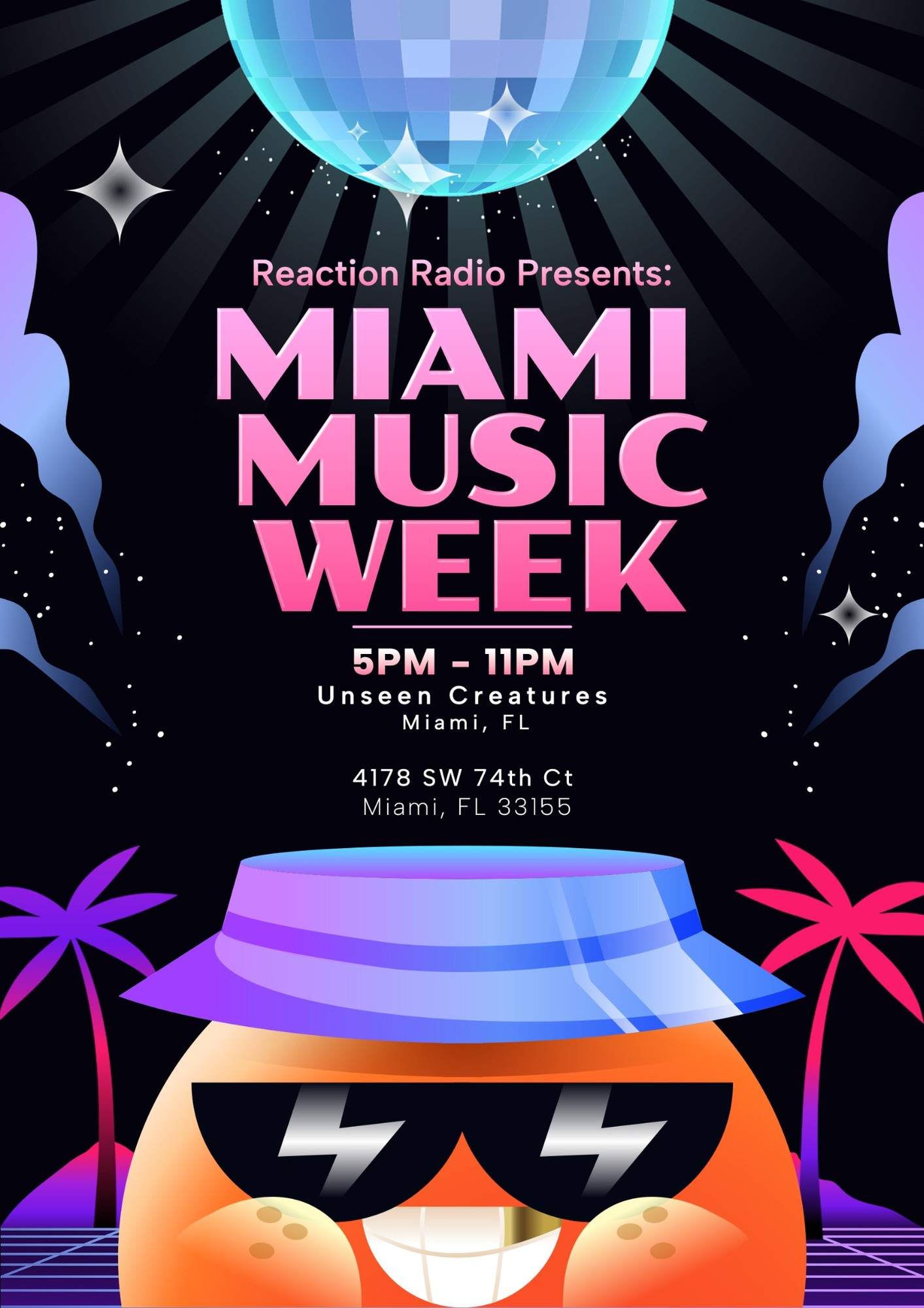 アート・デザイン・音楽 BIG47 MIAMI CRISIS Miami Sunset Retro Vibes: Colorful Urban Home Decor | Beach Art