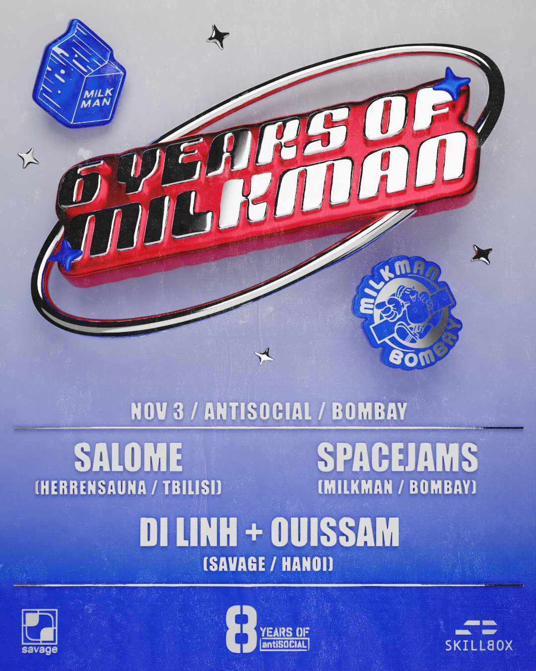 6 Years of Milkman with Salome + Di Linh x Ouissam + Spacejams - フライヤー表