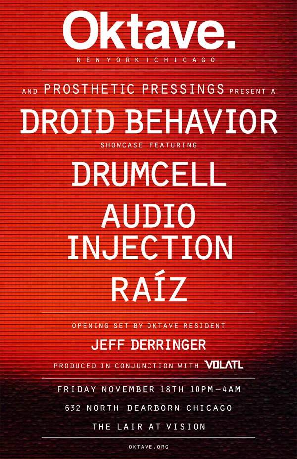 Oktave and Prosthetic Pressings present A Droid Behavior Showcase - フライヤー裏